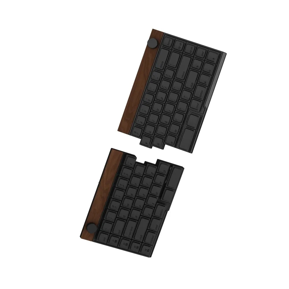 Jezail Funder Jiffy75 Split Keyboard SP75 Bluetooth/2.4G Low Profile CNC Aluminum Mechanical Keyboard with Knob Acrylic Wooden