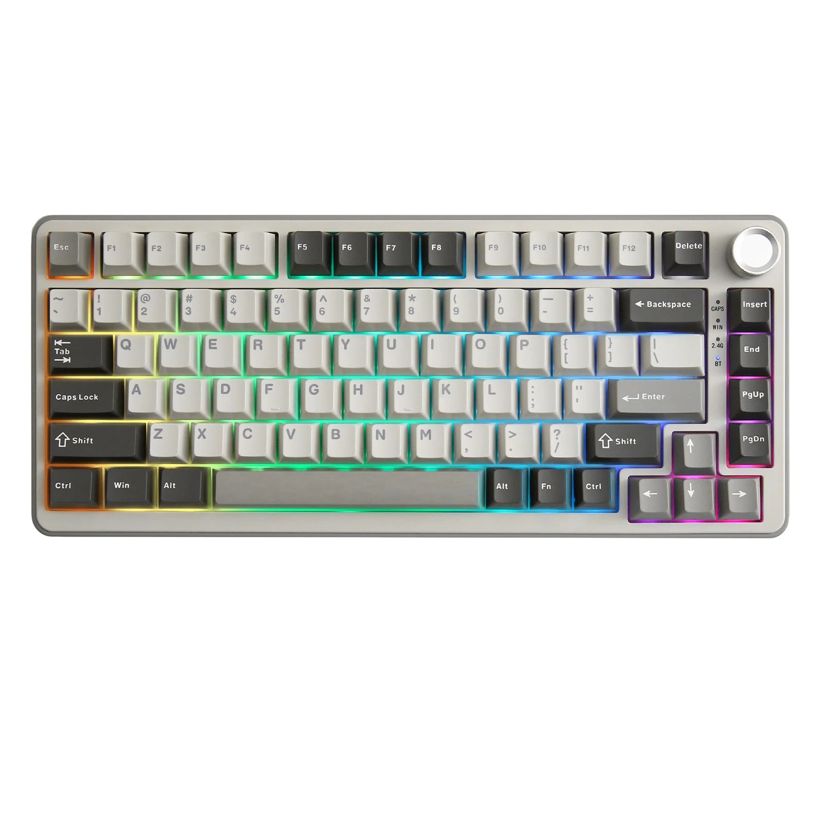 YUNZII B75 PRO 82-Key Wireless Mechanical Gaming Keyboard, Gasket Hot Swap Custom RGB 75% BTType-C2.4G Creamy Knob Keyboard